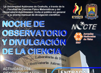 Invita UAdeC a la Noche del Observatorio y Divulgación de la Ciencia el Próximo Viernes