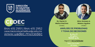 Invita UAdeC a Docentes al Curso “Análisis de Problemas y Toma de Decisiones”