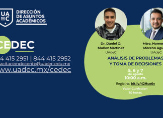 Invita UAdeC a Docentes al Curso “Análisis de Problemas y Toma de Decisiones”
